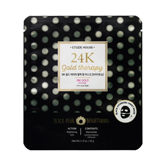 Etude House - 24K Gold Therapy Fantastic Gold Black Pearl Mask 32g x 5paket