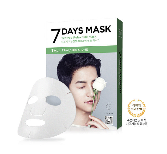 Forencos - Song Joong-gi mask pack [Thursday] Seven Days mask set 10'lu (10x25ml)