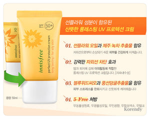 Innisfree (Sun) Perfect UV Protection Cream Long Lasting for Oily Skin SPF50+ PA+++ 50ml - korendy türkiye satış - kore cilt bakım kozmetik ürünleri türkiye - 2