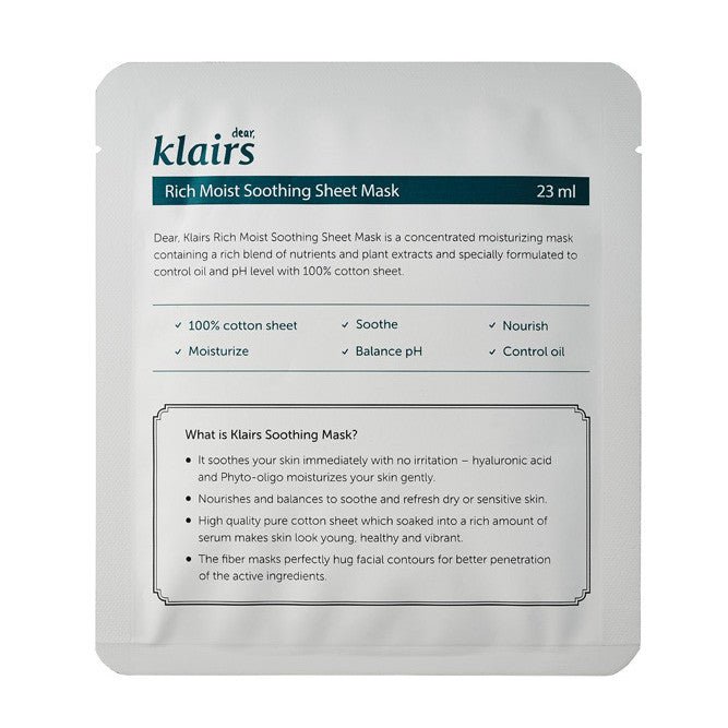Klairs - Rich Moist Soothing Mask 23ml