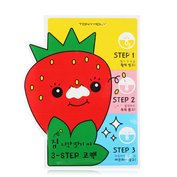 Tony Moly - Strawberry 3-Step Nose Pack 6gx 3ad