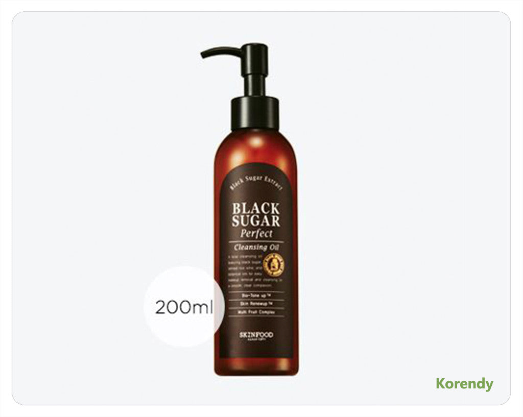 Skinfood - Black Sugar Perfect Cleansing Oil 200ml - korendy türkiye satış - kore cilt bakım kozmetik ürünleri türkiye